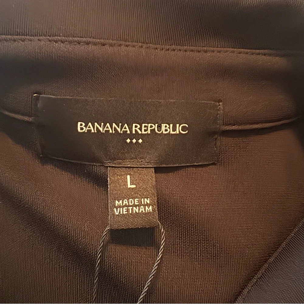 NWT Banana Republic CAP-SLEEVE KNEE-LENGTH DRESS BLACK Size Large